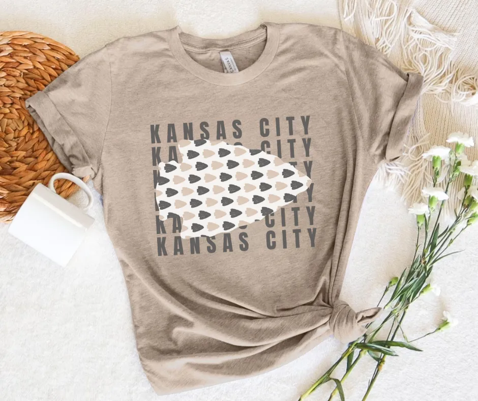 Neutral Kansas City Repeat w/ Arrowhead Tan Graphic Tee