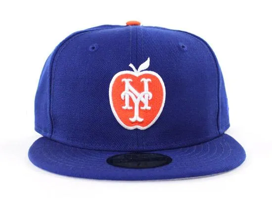 New York Mets New Era 59Fifty Fitted Hats (Big Apple Gray Under Brim)