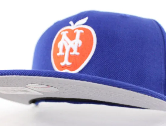 New York Mets New Era 59Fifty Fitted Hats (Big Apple Gray Under Brim)