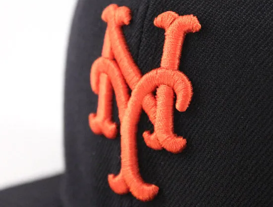New York Mets New Era 59Fifty Fitted Hats (NAVY ORANGE GRAY UNDER BRIM)