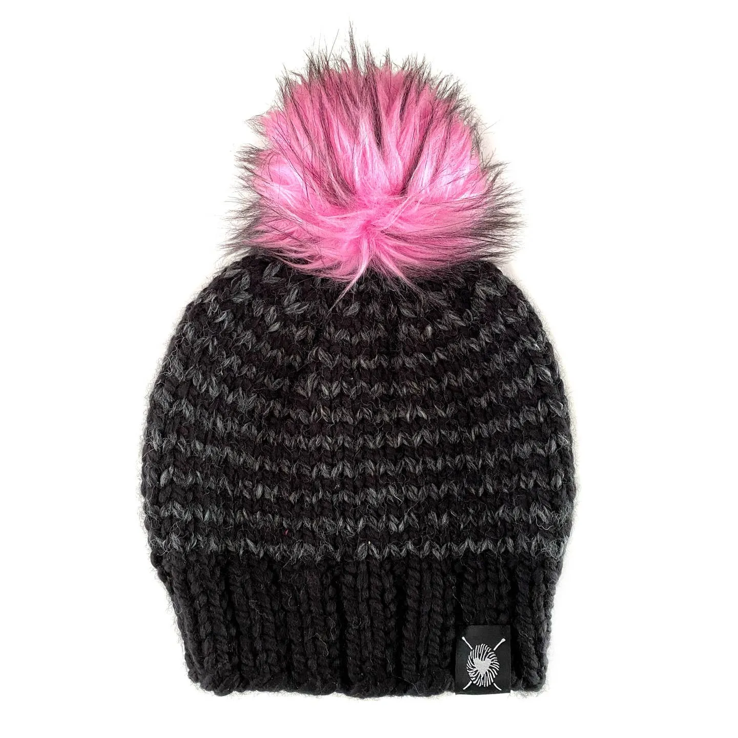 NEW! Zero Waste: Skinny Stripe Faux Fur Pom Pom Beanie by Nickichicki