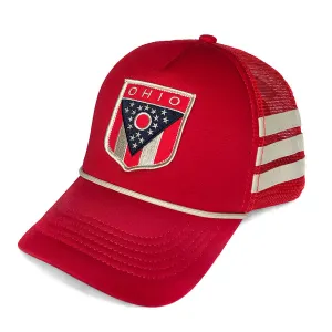 Ohio Retro Foam Striped Trucker