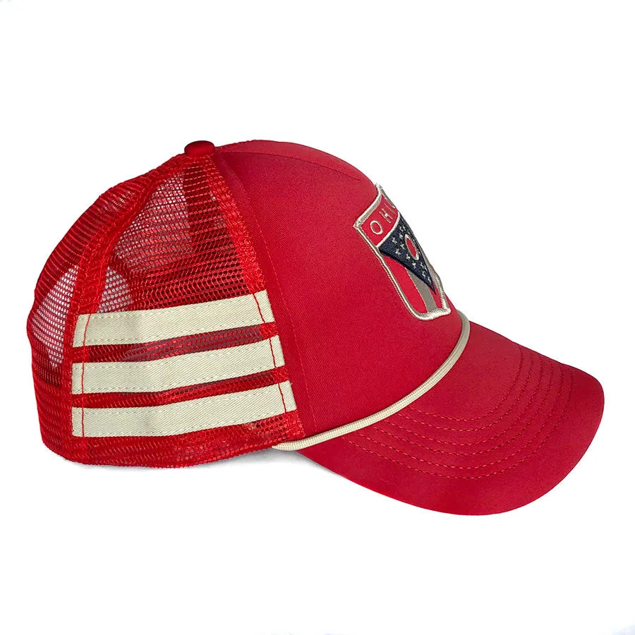 Ohio Retro Foam Striped Trucker