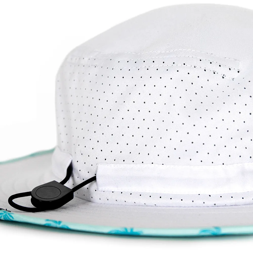 Performance Bucket Hat | Florida Palm Tree | White