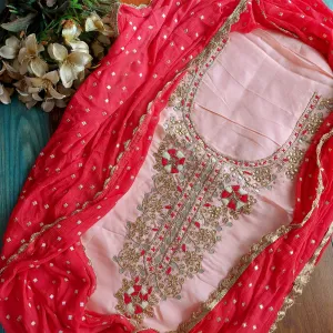 Pinkish Peach Gota Patti Salwar Suit