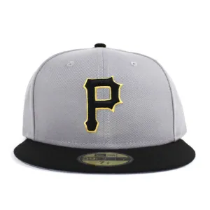 Pittsburgh Pirates New Era 59Fifty Fitted Hat (1999-2000 Road Gray Black Gray Under Brim)