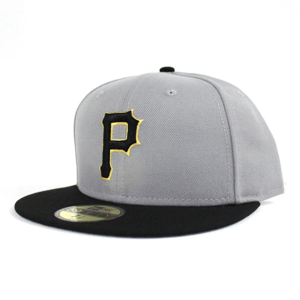 Pittsburgh Pirates New Era 59Fifty Fitted Hat (1999-2000 Road Gray Black Gray Under Brim)