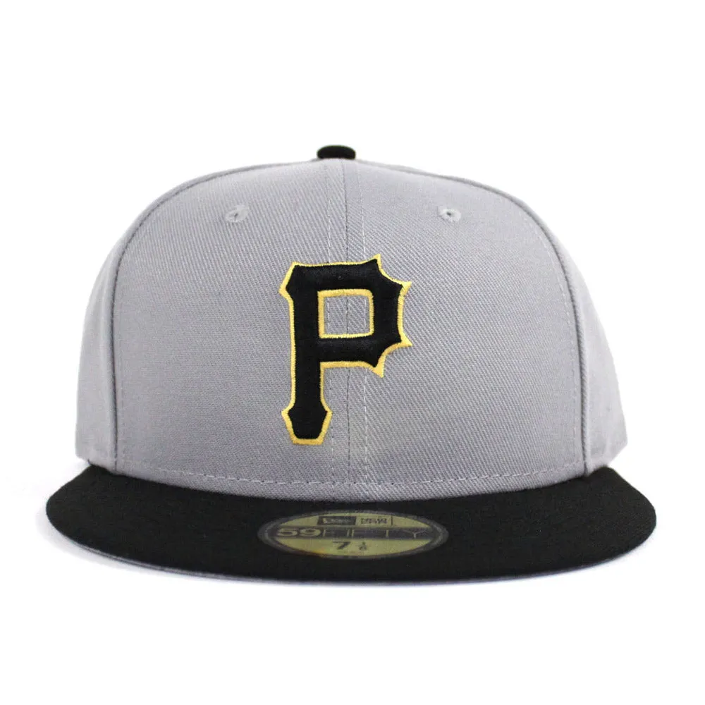 Pittsburgh Pirates New Era 59Fifty Fitted Hat (1999-2000 Road Gray Black Gray Under Brim)