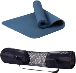 Polly House Eco-Friendly 100% TPE High Density Exercise Yoga Mat for Pilates, Extra Thick 8mm, Free Quality Carrying Bag, Excellent Cushion, Anti-Skid and Light-Weight, Size 72”X24”