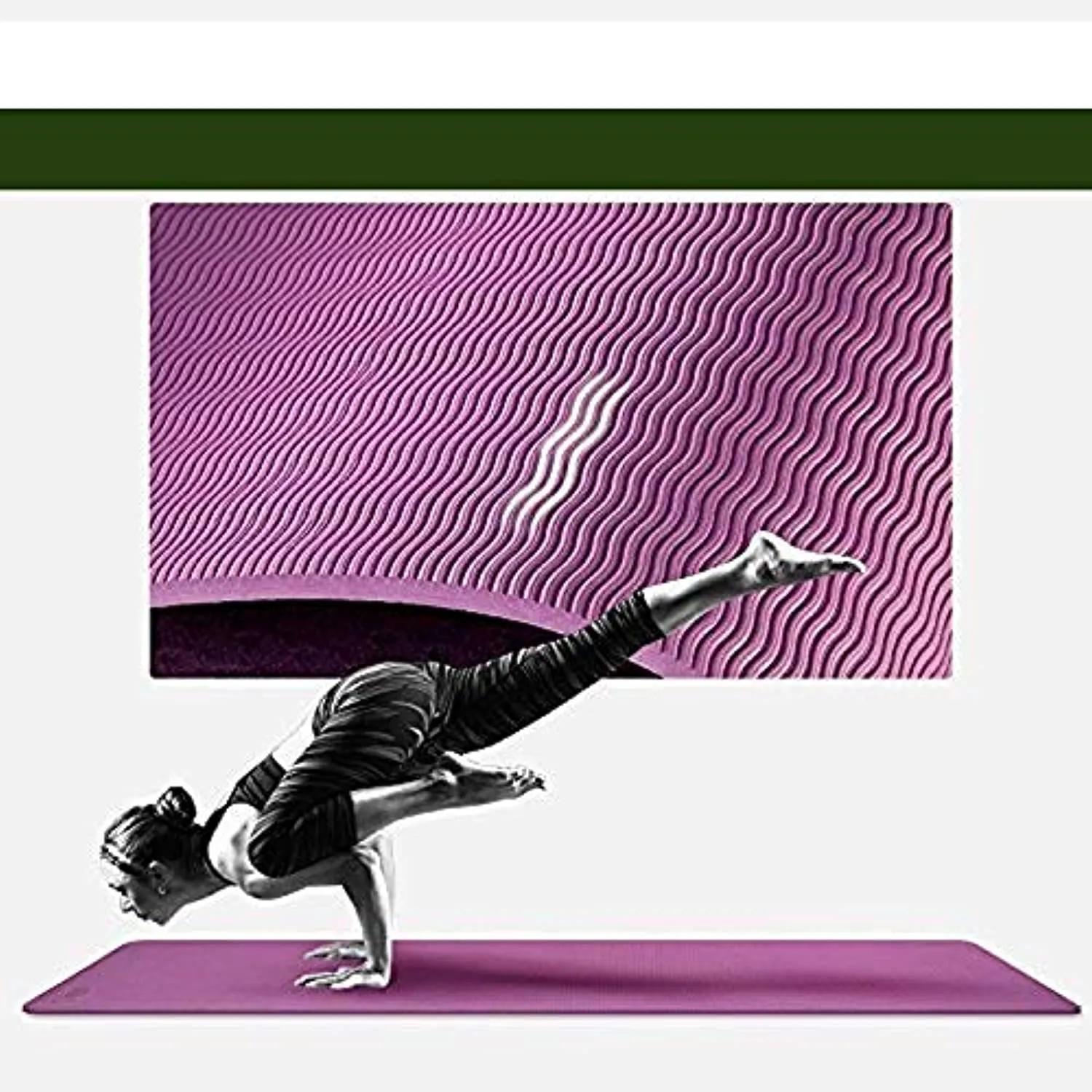 Polly House Eco-Friendly 100% TPE High Density Exercise Yoga Mat for Pilates, Extra Thick 8mm, Free Quality Carrying Bag, Excellent Cushion, Anti-Skid and Light-Weight, Size 72”X24”