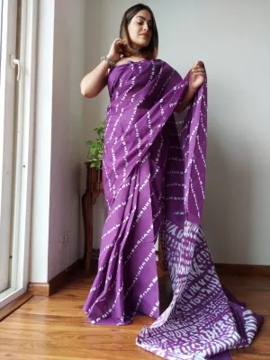 Purple Cotton Saree