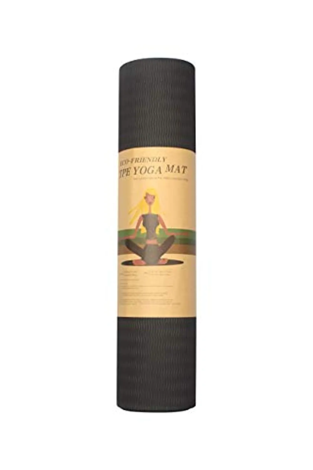 Quest Yoga Mat - Extra-thick 6mm Non-slip Sports and Fitness Mat, an Artifact for Yoga, Pilates and Floor Exercises (72"L x 24"W x 6mm Thick)(Black)(With Sling Carrier)