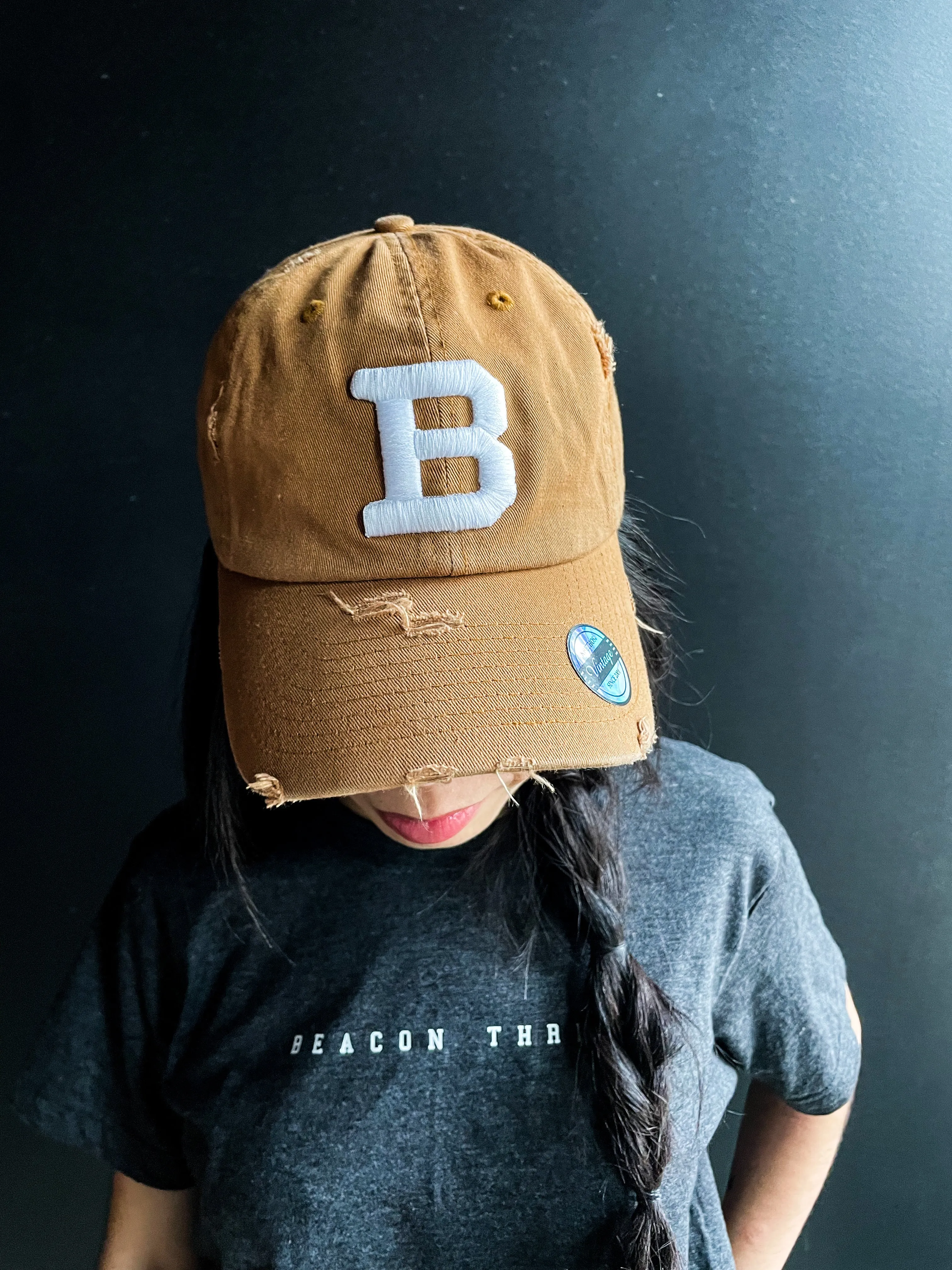 "B" Logo Hat (Distressed)