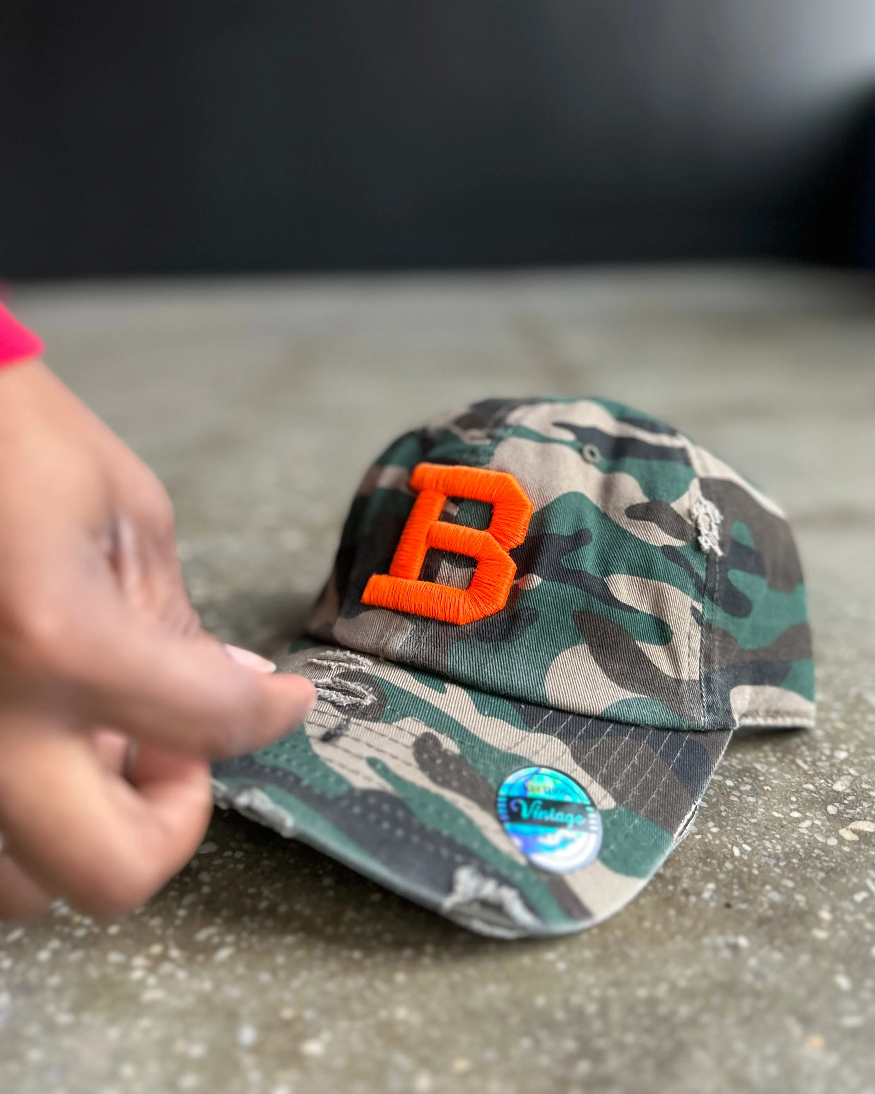 "B" Logo Hat (Distressed)