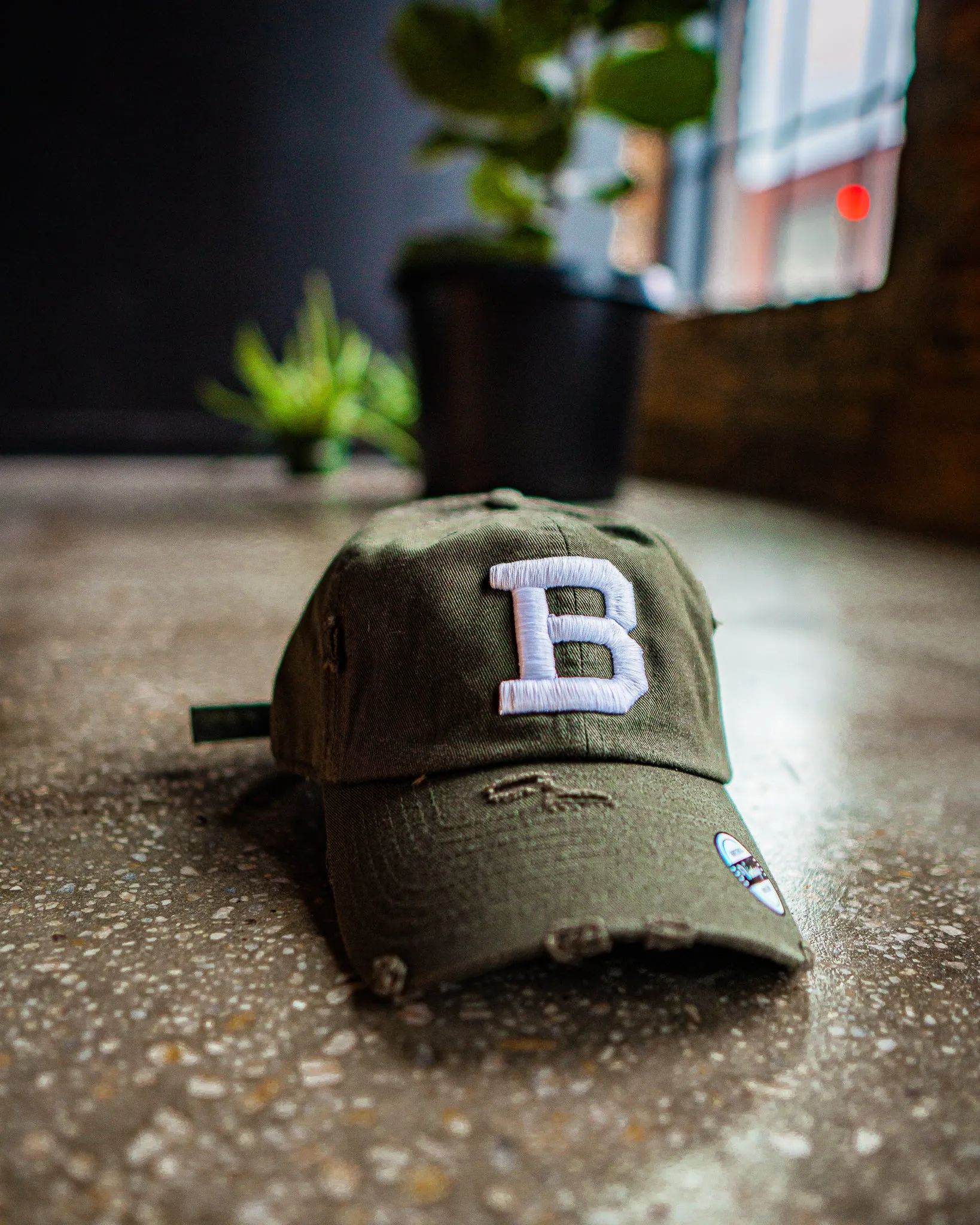 "B" Logo Hat (Distressed)
