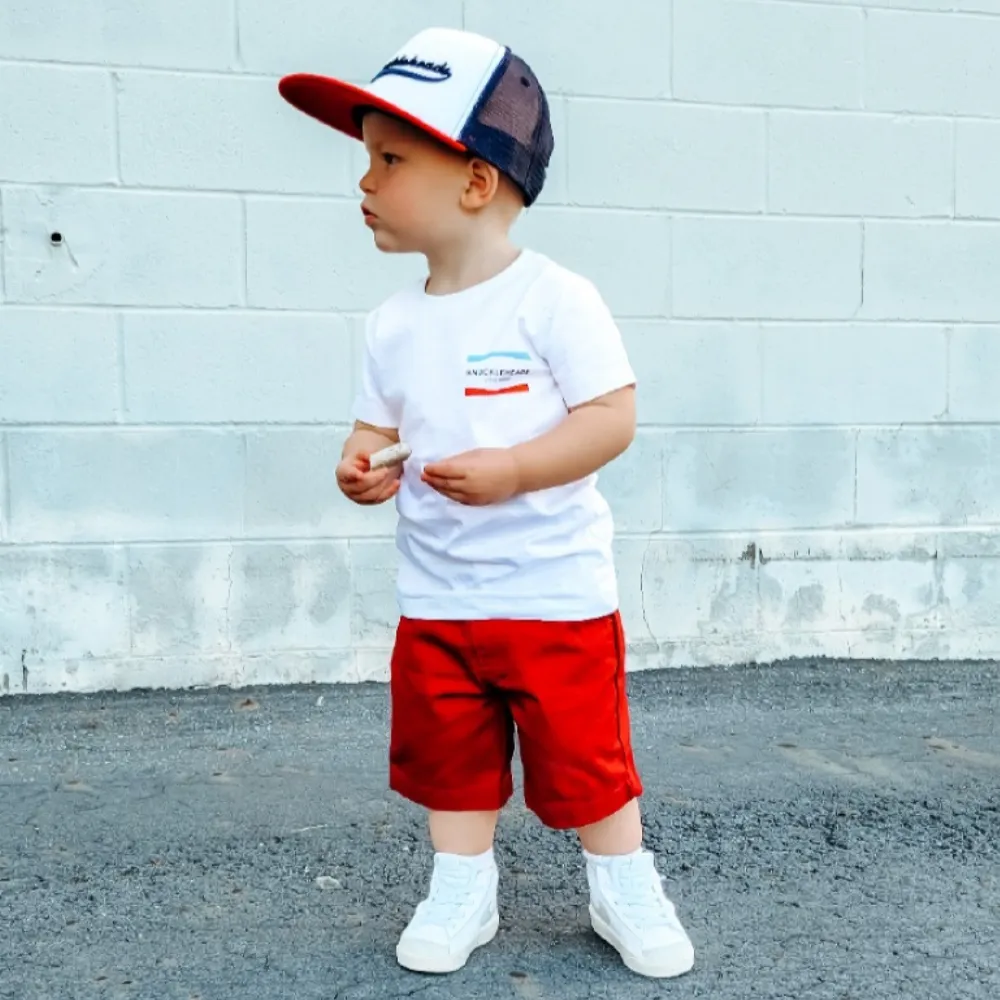Red Navy Kids Trucker Hat