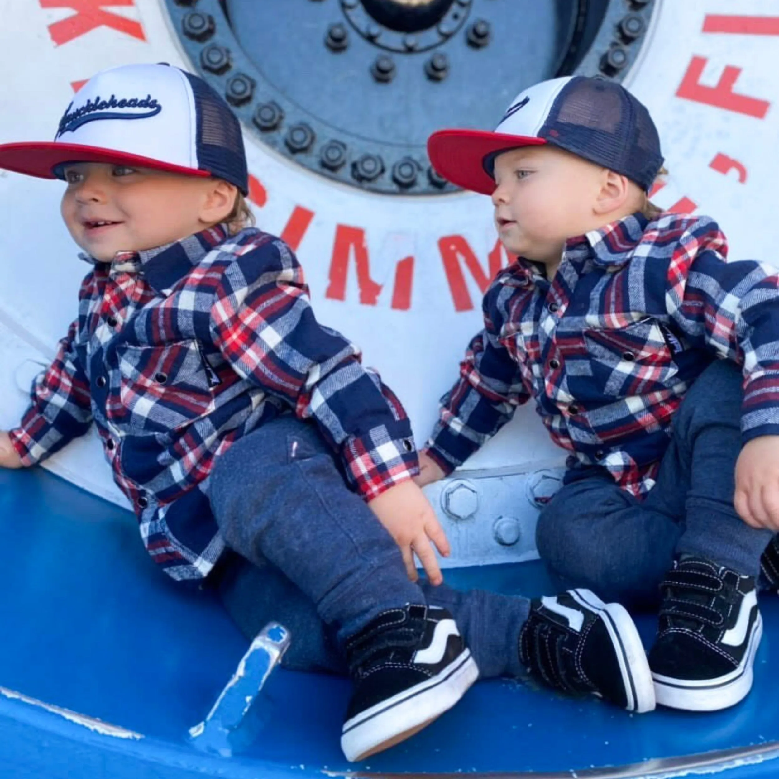 Red Navy Kids Trucker Hat