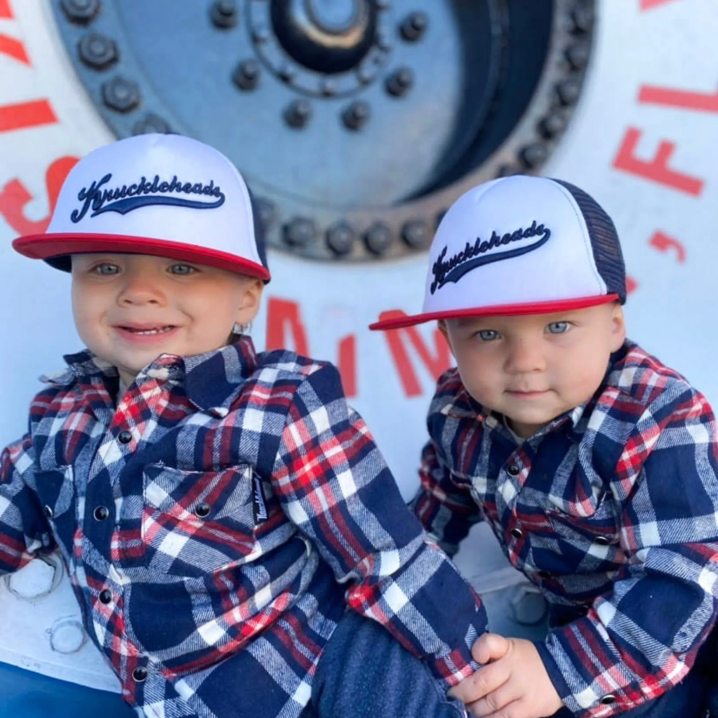Red Navy Kids Trucker Hat