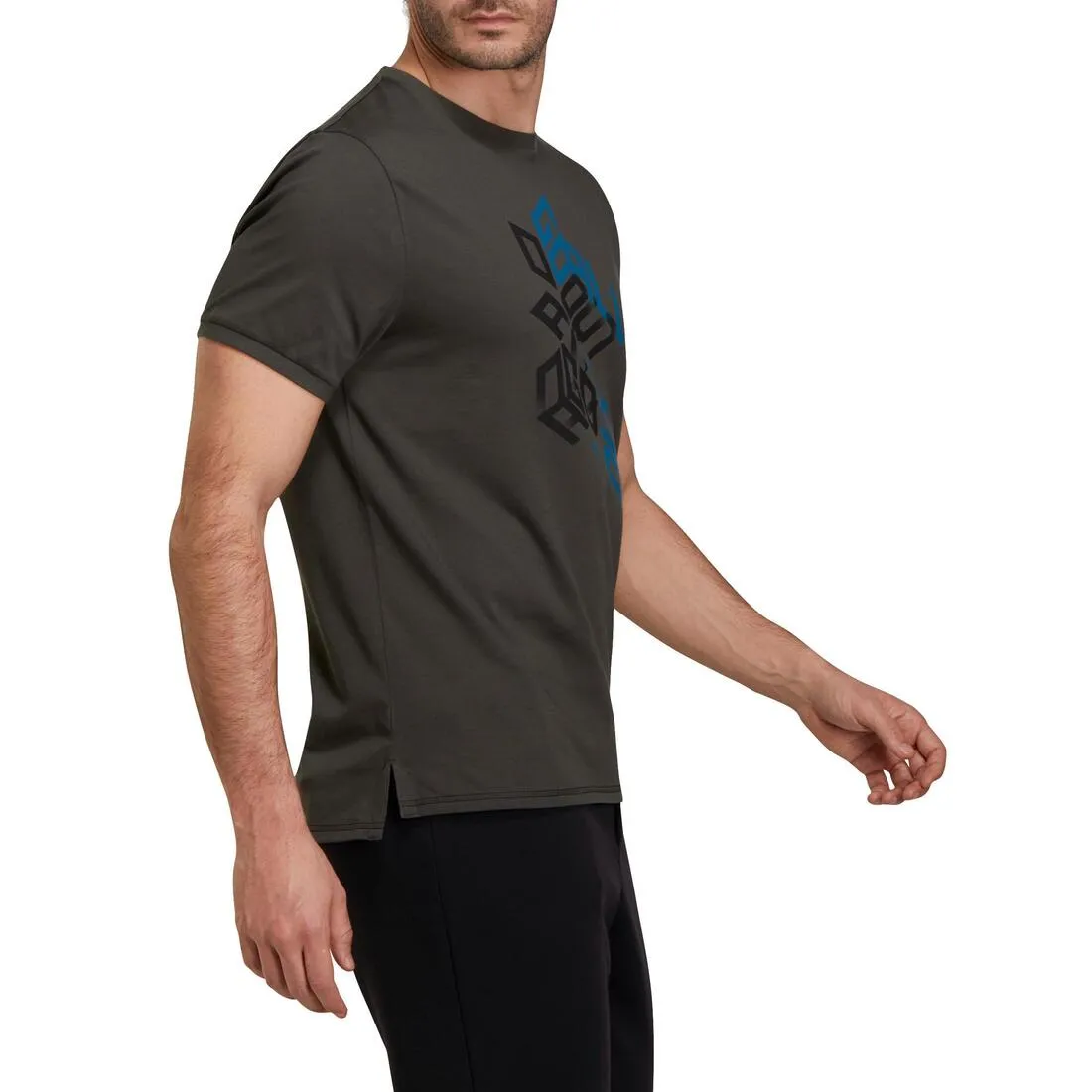 Regular-Fit Gym & Pilates T-Shirt - Khaki Print