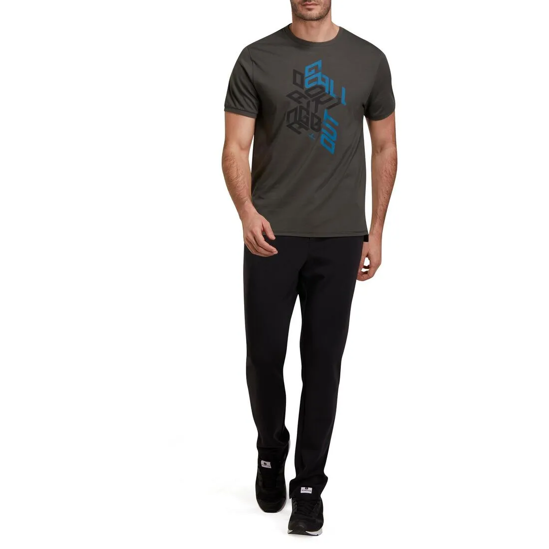 Regular-Fit Gym & Pilates T-Shirt - Khaki Print