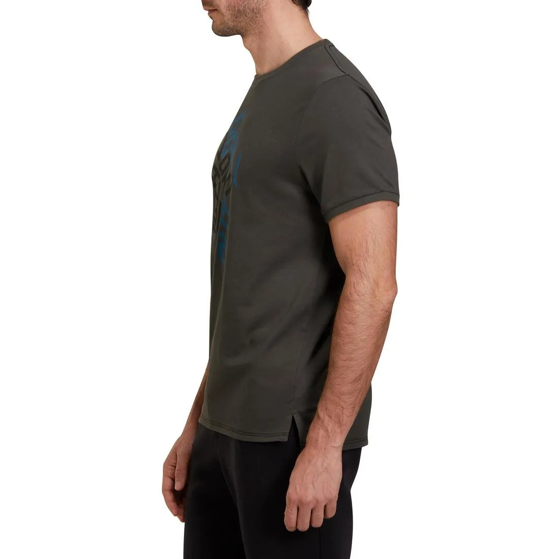 Regular-Fit Gym & Pilates T-Shirt - Khaki Print