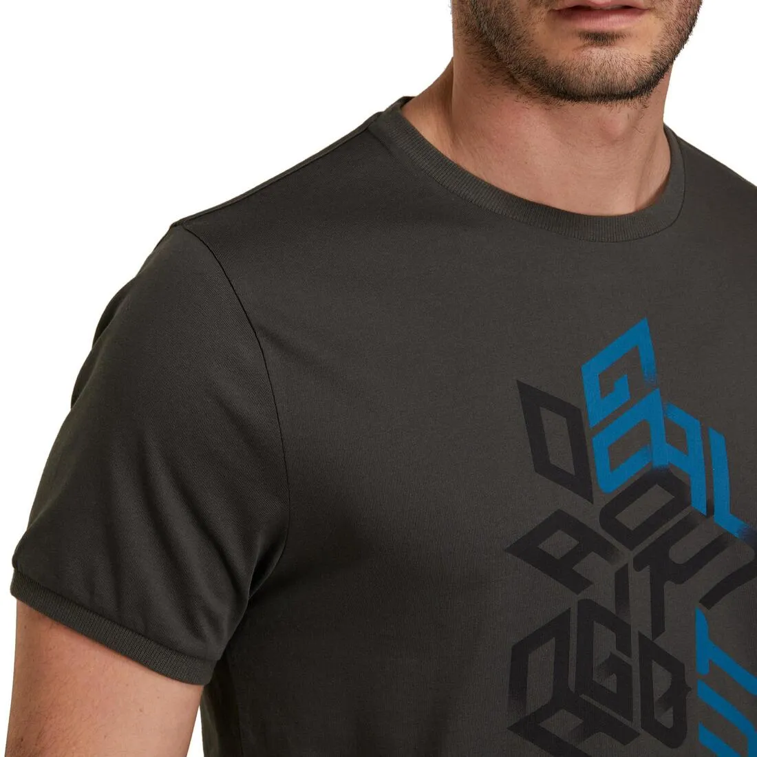 Regular-Fit Gym & Pilates T-Shirt - Khaki Print
