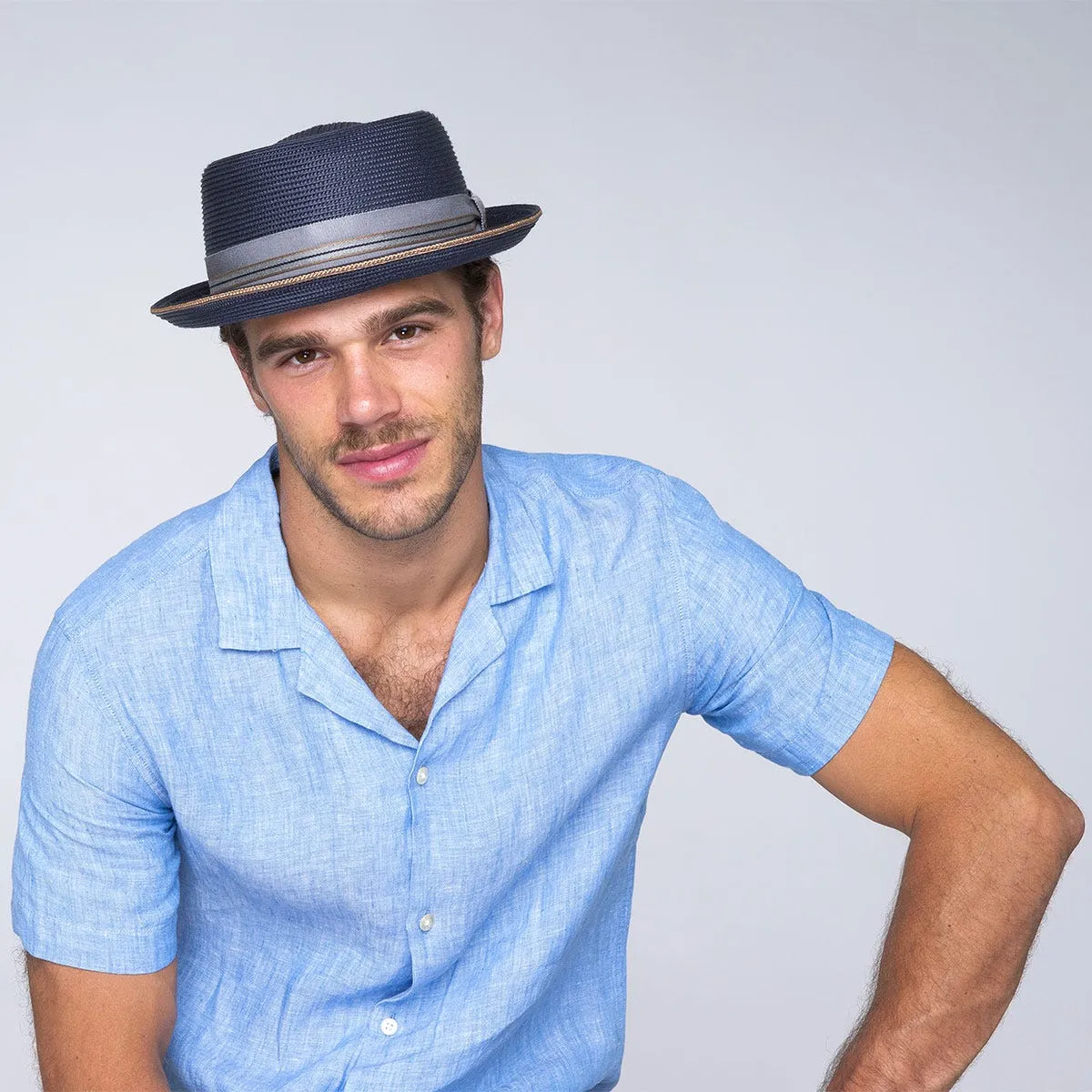 Retro Elegance Hat Straw Pork Pie Hat