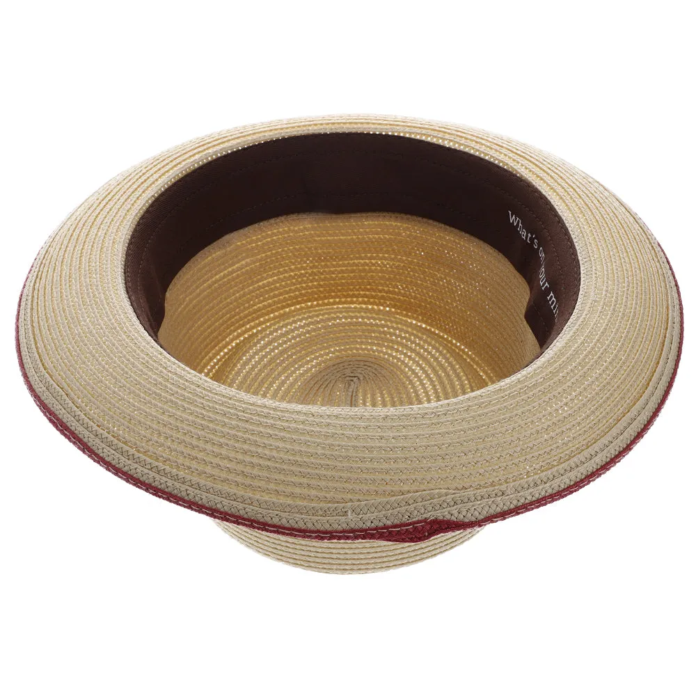 Retro Elegance Hat Straw Pork Pie Hat