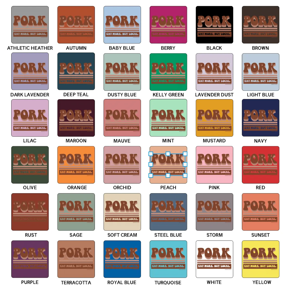 Retro Pork T-Shirt (XS-4XL) - Multiple Colors!