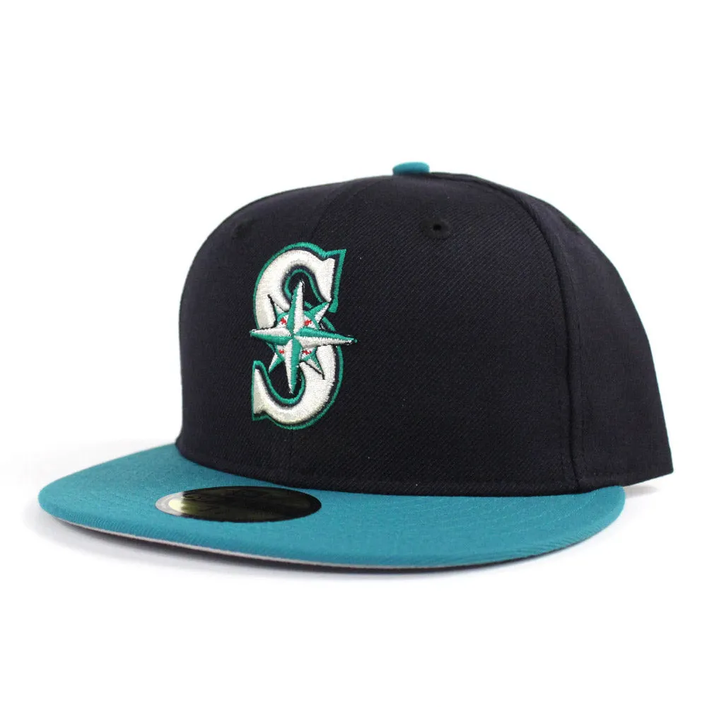 Seattle Mariners 1999-2003 New Era 59Fifty Fitted Hat (Retro Gray Under Brim)