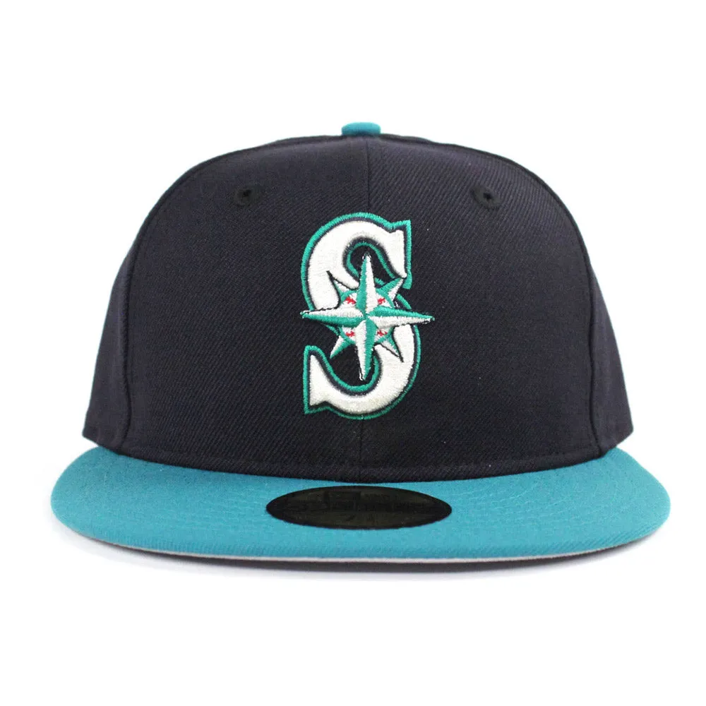 Seattle Mariners 1999-2003 New Era 59Fifty Fitted Hat (Retro Gray Under Brim)