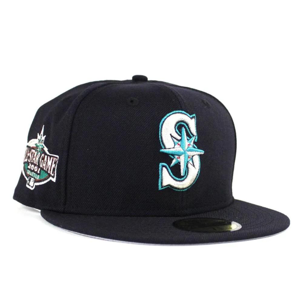 Seattle Mariners 2001 All Star Game New Era 59Fifty Fitted Hat (Gray Under Brim)