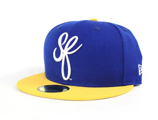 SF Script New Era 59Fifty Fitted Hats (Golden State Warriors Color Way Gray Under Brim)