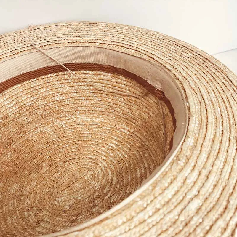 Short Hat Best-price offer 6cm Trim Straw Masterful craftsmanship