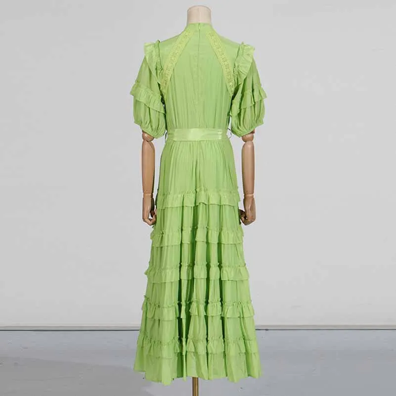Short Sleeve Stringy Selvedge Round Neck Midi Dress
