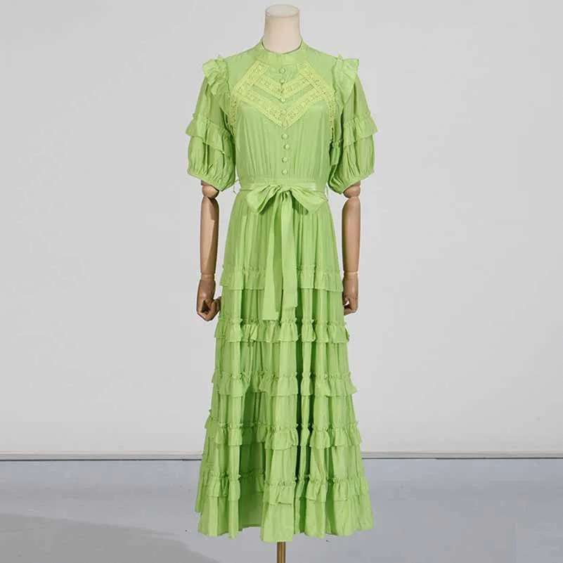 Short Sleeve Stringy Selvedge Round Neck Midi Dress