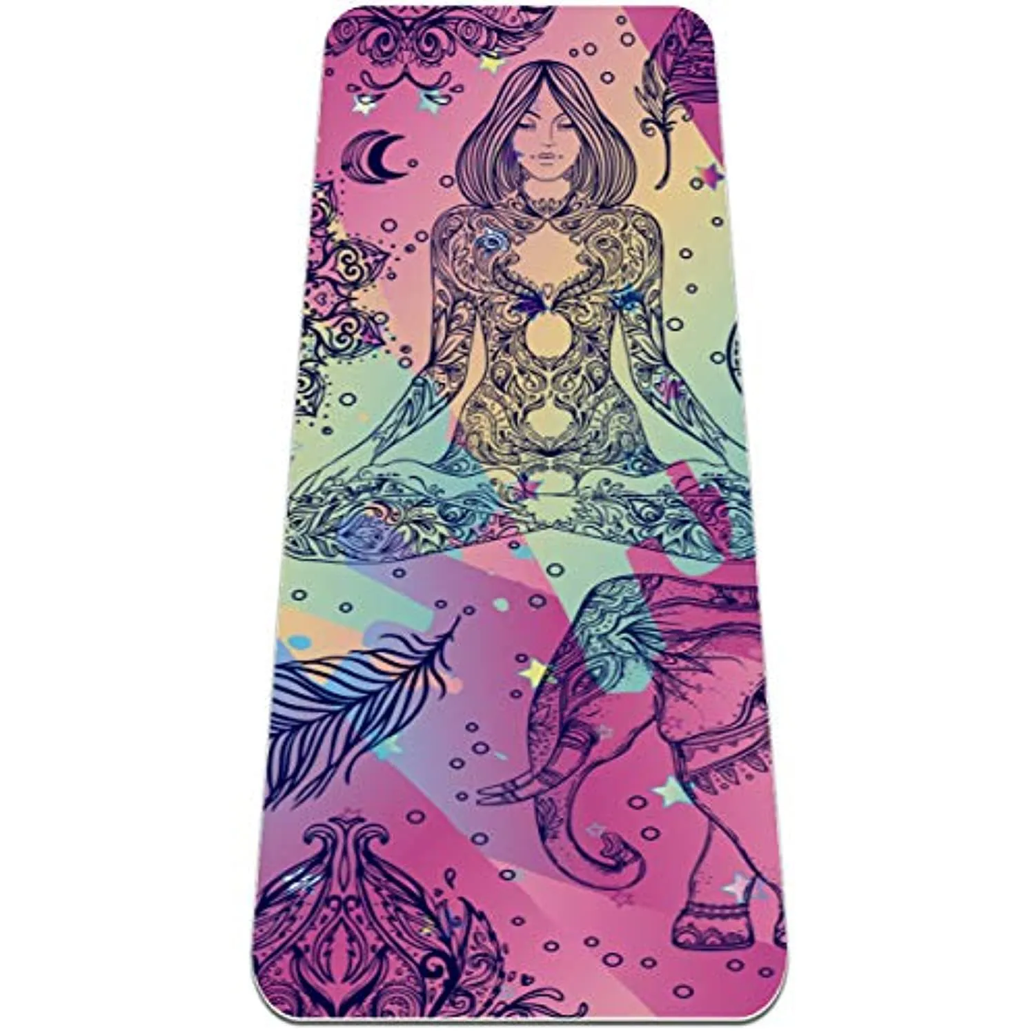 Siebzeh Army Green Camouflage Premium Thick Yoga Mat Non Slip for Home Exercise Fitness Yoga and Pilates (72" x 24"x 6mm)