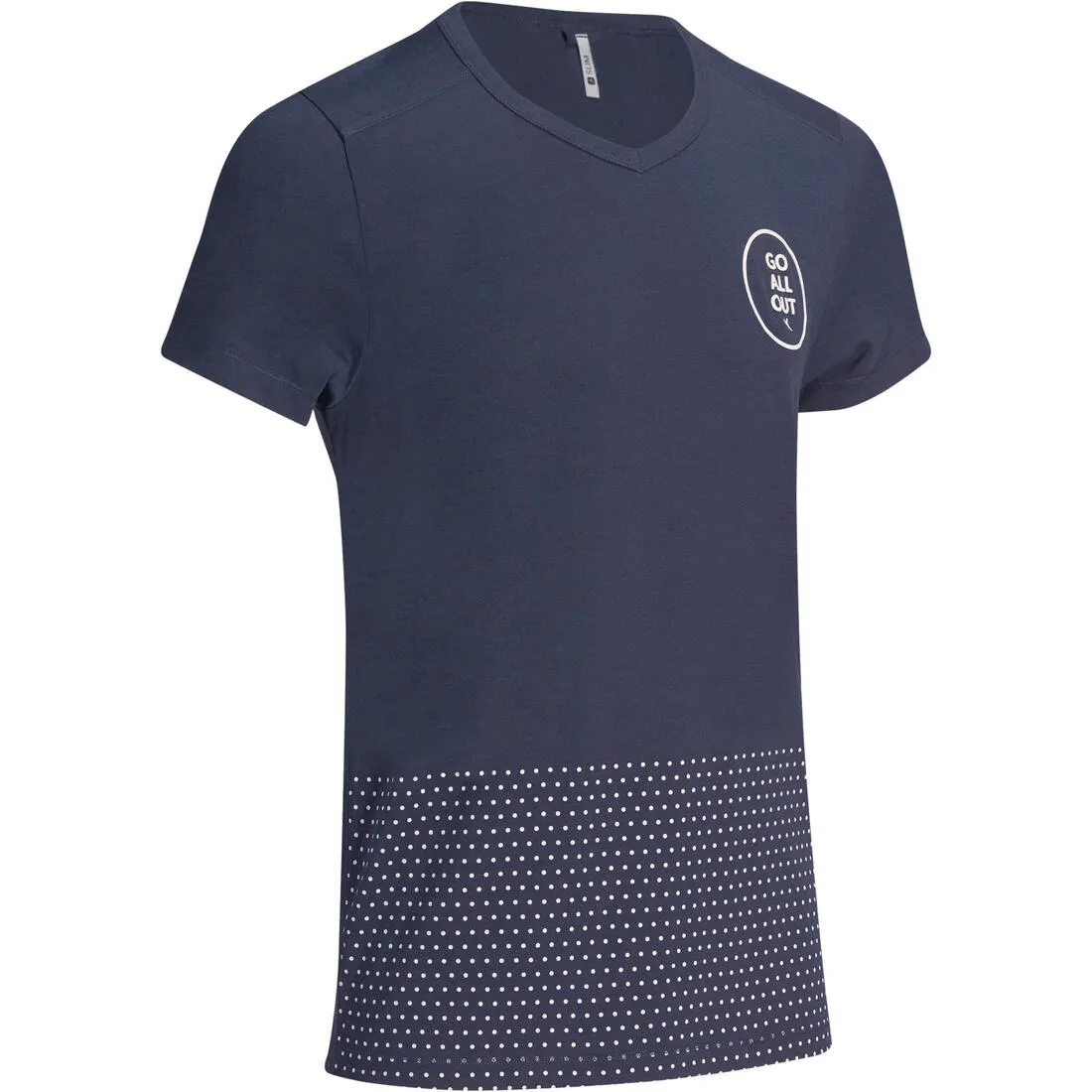 Slim-Fit Gym & Pilates T-Shirt - Navy Blue Print