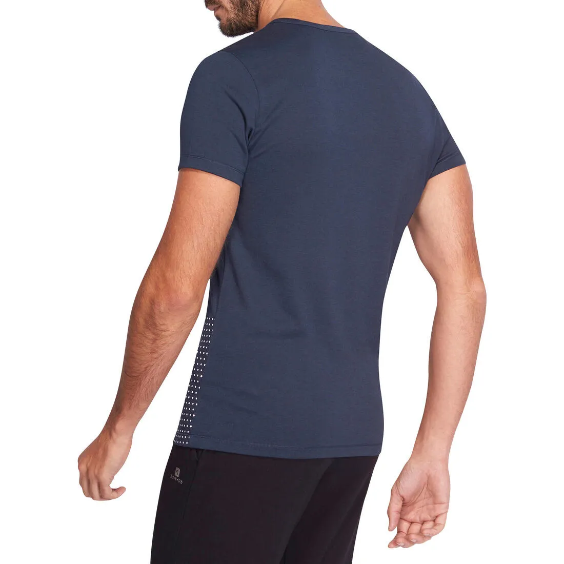 Slim-Fit Gym & Pilates T-Shirt - Navy Blue Print