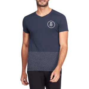 Slim-Fit Gym & Pilates T-Shirt - Navy Blue Print