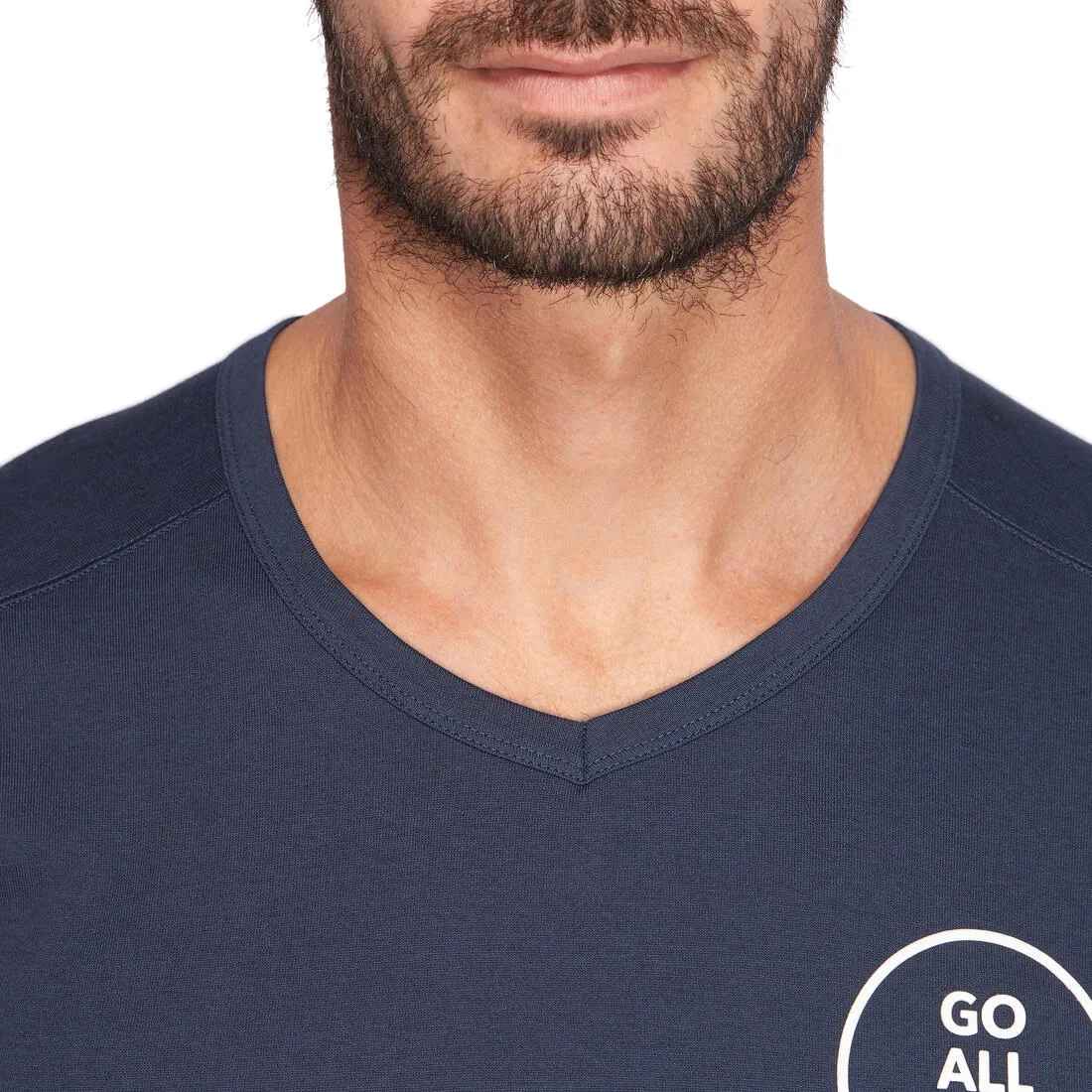 Slim-Fit Gym & Pilates T-Shirt - Navy Blue Print