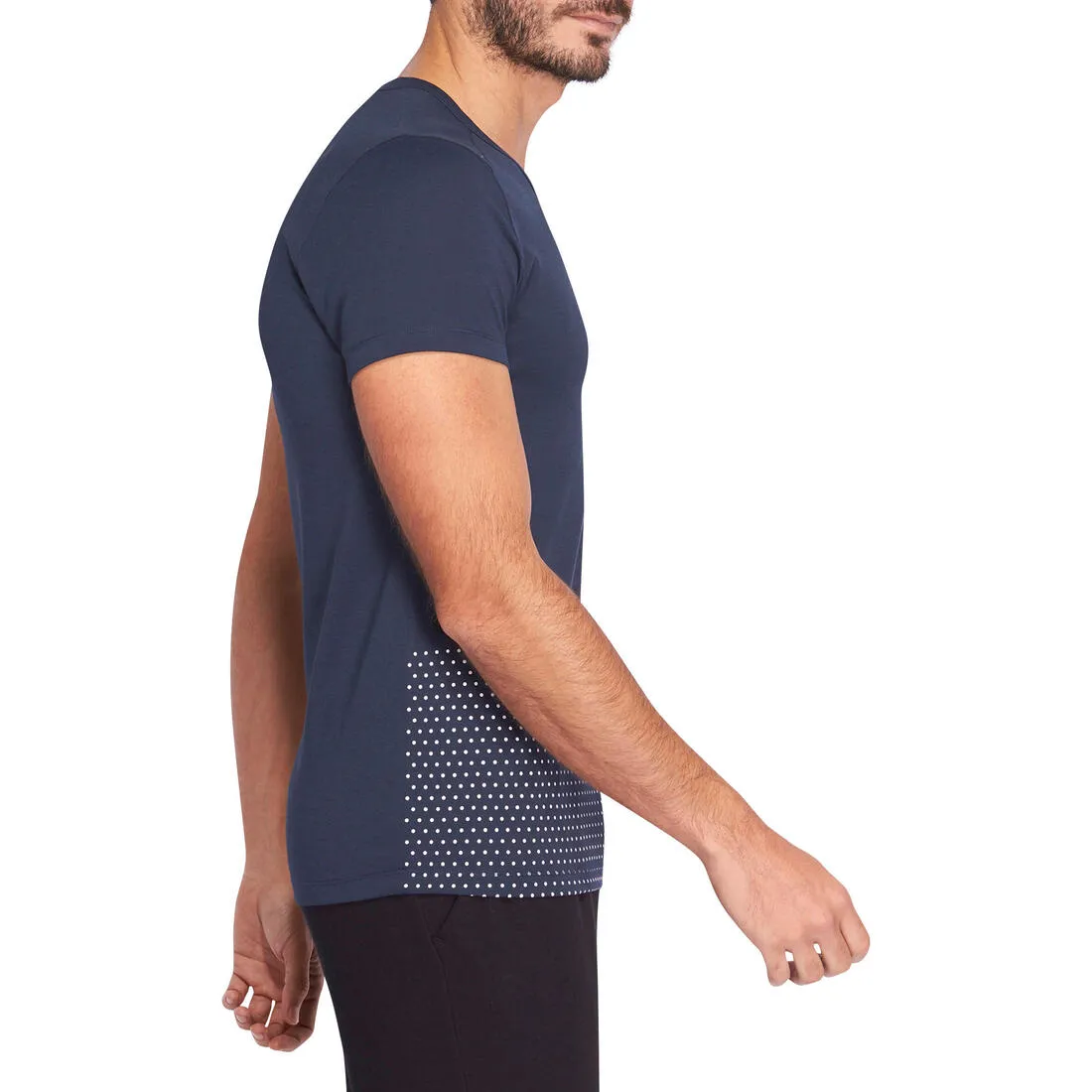 Slim-Fit Gym & Pilates T-Shirt - Navy Blue Print