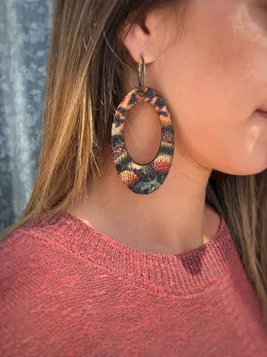Snakeskin Printed Leather Earrings
