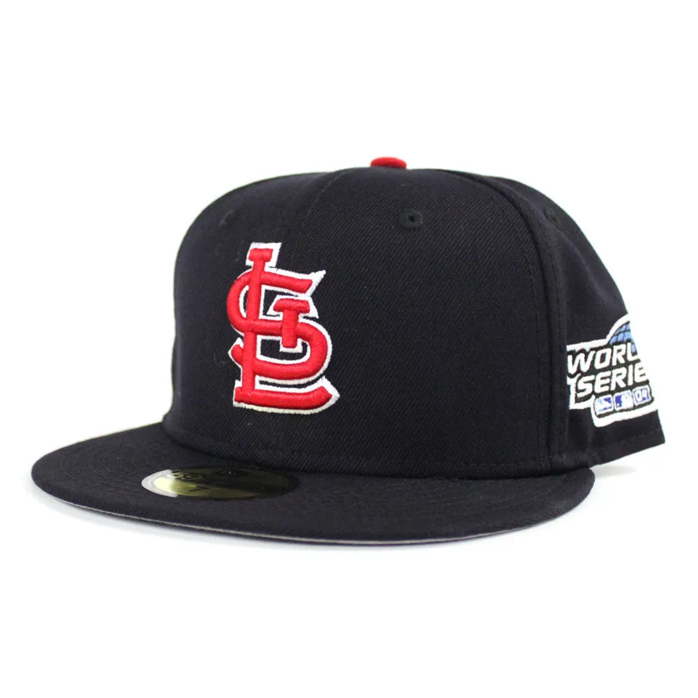 St Louis Cardinals 2004 World Series New Era 59Fifty Fitted Hat (Navy Red Gray Under Brim)