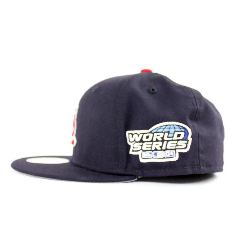 St Louis Cardinals 2004 World Series New Era 59Fifty Fitted Hat (Navy Red Gray Under Brim)