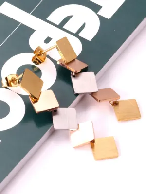 Stainless steel colorful rhombus drop earrings - FD ⚡