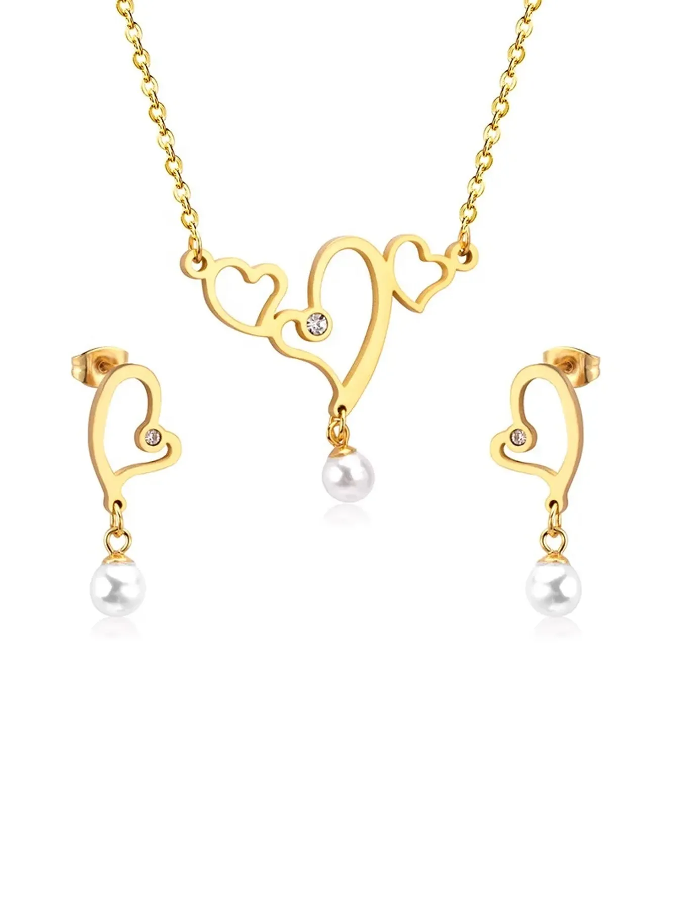 Stud Earring Necklace Jewelry Set - FD ⚡