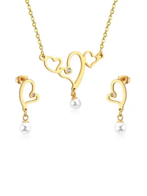 Stud Earring Necklace Jewelry Set - FD ⚡