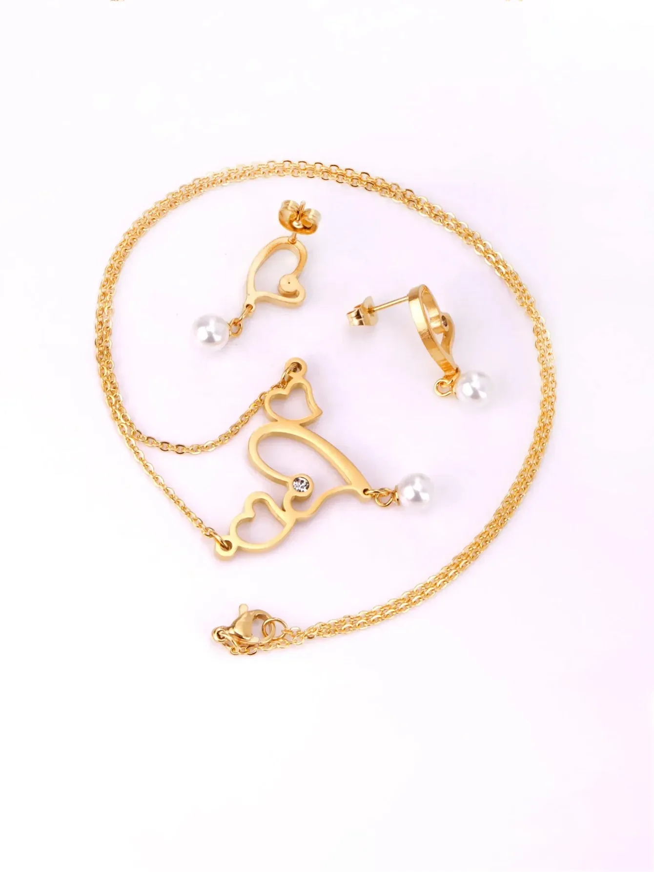 Stud Earring Necklace Jewelry Set - FD ⚡