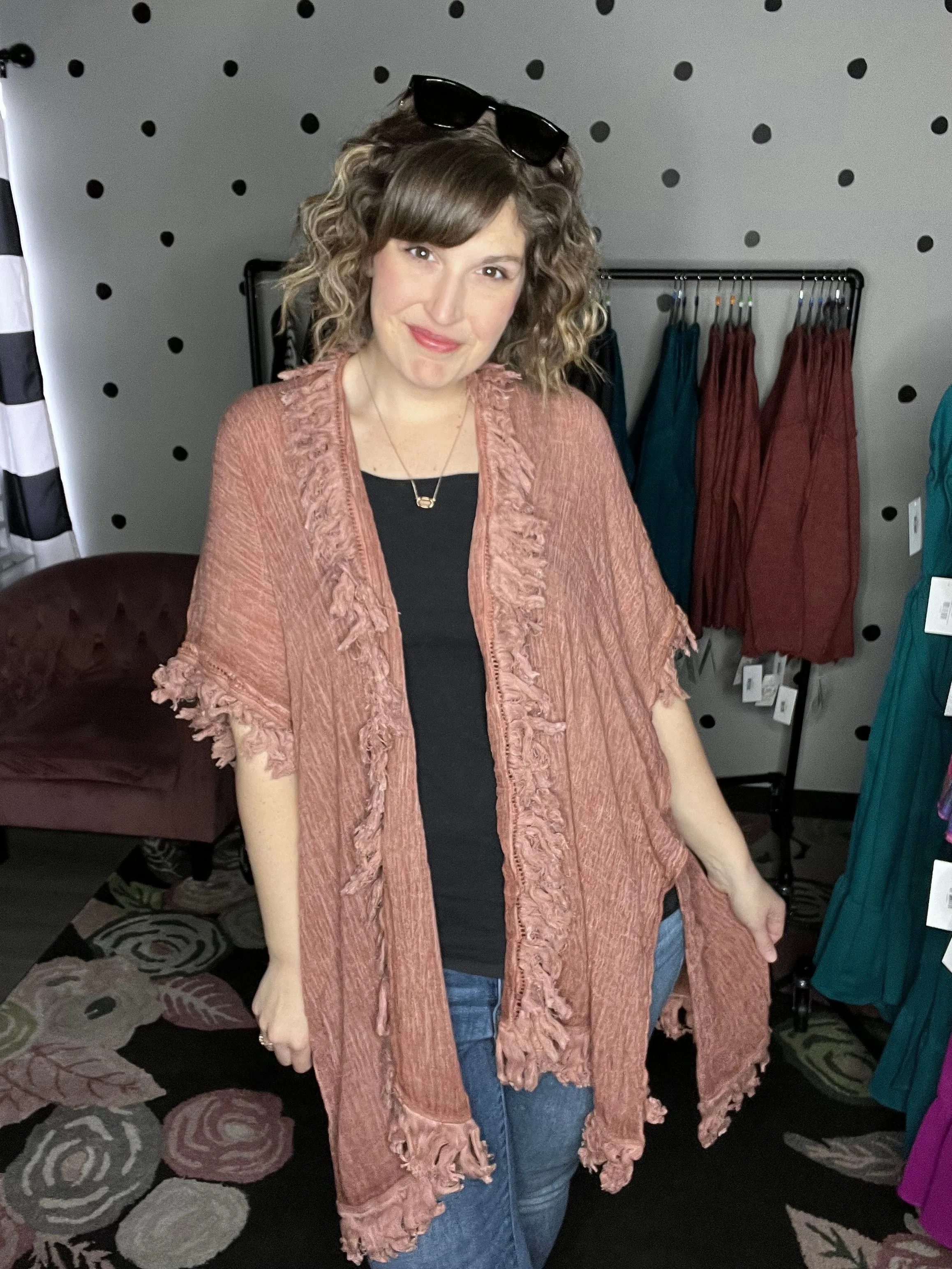 Sun Bleached Fringe Ruffle Kimonos